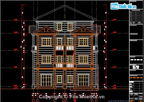 Biệt thự song lập có ảnh phối cảnh,biệt thự song lập,bản vẽ autocad biệt thự 3 tầng,biệt thự song lập 6.79x13.57m