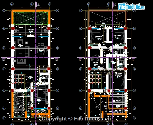 cad nhà mái bằng,cad nhà đẹp,kiến trúc mái bằng