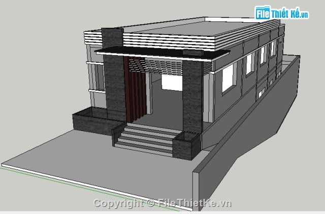 nhà trệt,nhà ở 8x20m,nhà có phối cảnh,nhà 1 trệt 1 hầm,mẫu nhà ở