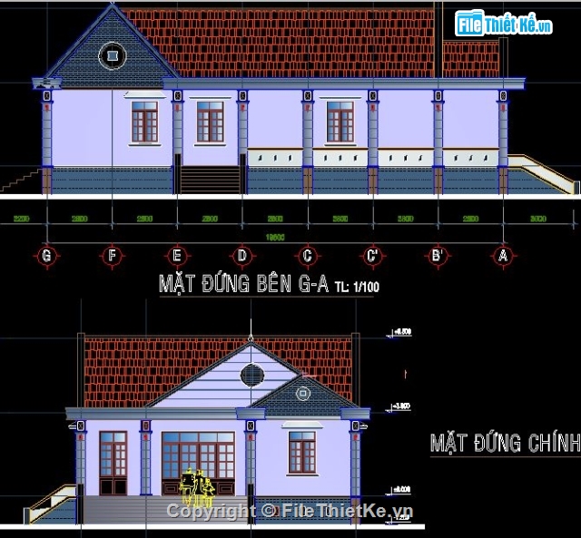 nhà ở tầng trệt,nhà ở 11.2x19.6m,phối cảnh nhà trệt,nhà trệt mái thái