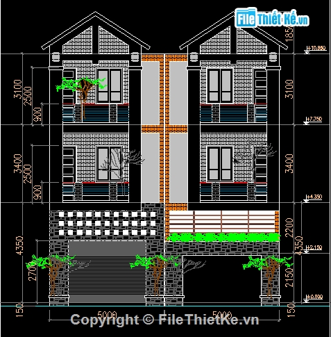 mặt tiền 10m,5x14m,3 tầng,lệch tầng,nhà phố liền kề,bản vẽ nhà phố
