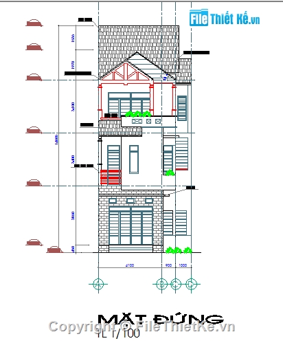 Bản vẽ nhà phố 3 tầng,bản vẽ nhà phố 6x17m,thiết kế nhà phố,mẫu nhà phố