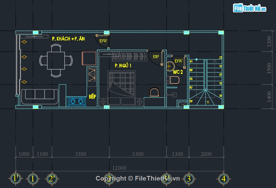 nhà phố 4 tầng file cad,full hồ sơ thiết kế nhà phố,sketchup nhà phố 4 tầng,bản vẽ thiết kế nhà phố 4 tầng 4.5x12m