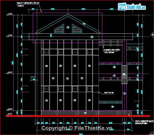 thiết kế trường học,bản vẽ trường học Trương Vương,mẫu trường học đẹp