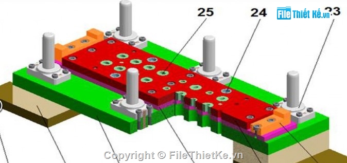 thiết kế khuôn dập lỗ,đồ án khuôn dập thép V,khuôn dập đa năng,bản vẽ khuôn dập,đồ án cơ khí