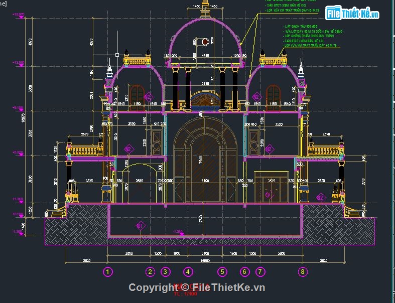 biệt thự 4 tầng,file cad biệt thự,cad biệt thự 4 tầng