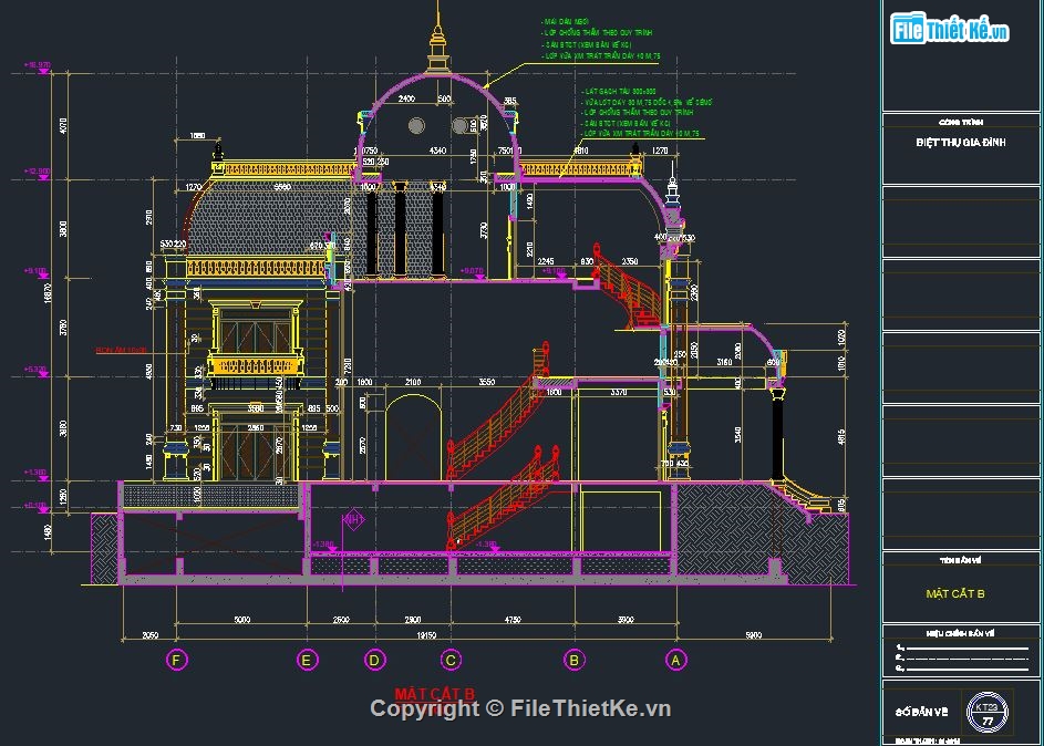 biệt thự 4 tầng,file cad biệt thự,cad biệt thự 4 tầng