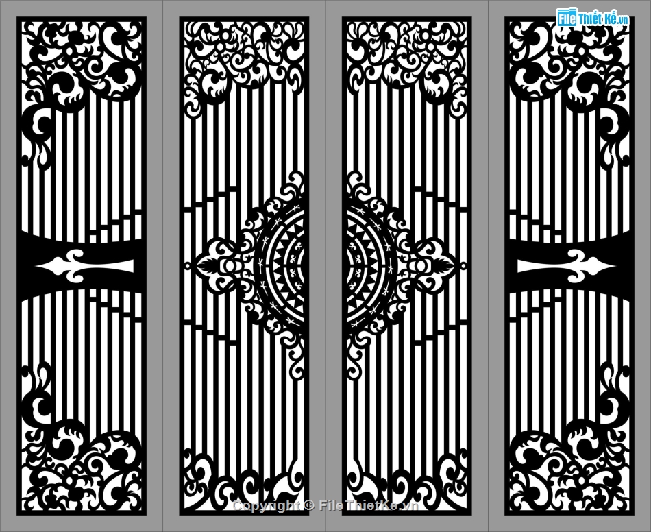 Mẫu cổng 4 cánh cnc,cổng 4 cánh cnc,cổng dxf