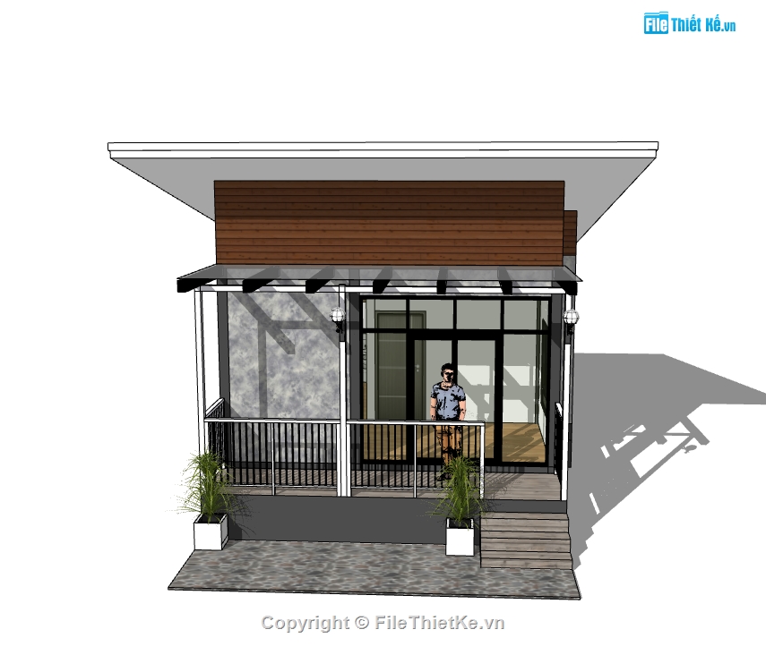 file sketchu nhà 1 tầng,nhà 1 tầng file sketchup,file sketchup nhà 1 tầng