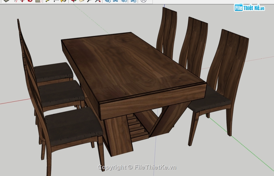 đồng gia file 3d,sketchup bàn ghế,sketchup bàn ăn,bàn ghế đồng gia