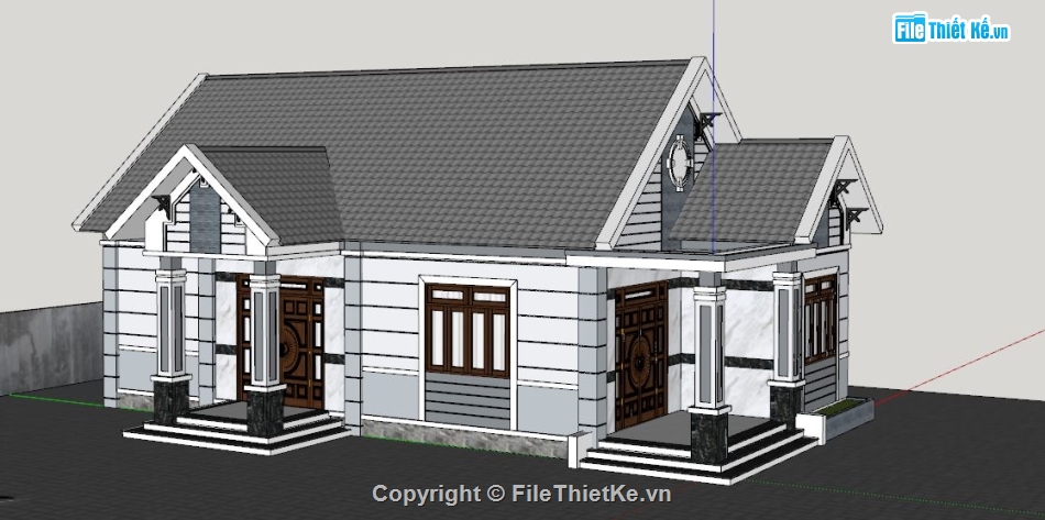 file su biệt thự 1 tầng,model 3d biệt thự 1 tầng,biệt thự 1 tầng file su,sketchup biệt thự 1 tầng,Mẫu biệt thự 1 tầng 3D,Model su biệt thự 1 tầng