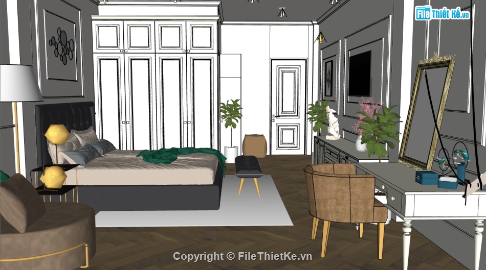 su nội thất phòng ngủ,mẫu sketchup nội thất phòng ngủ,thiết kế phòng ngủ hiện đại,mẫu dựng 3dsu nội thất phòng ngủ