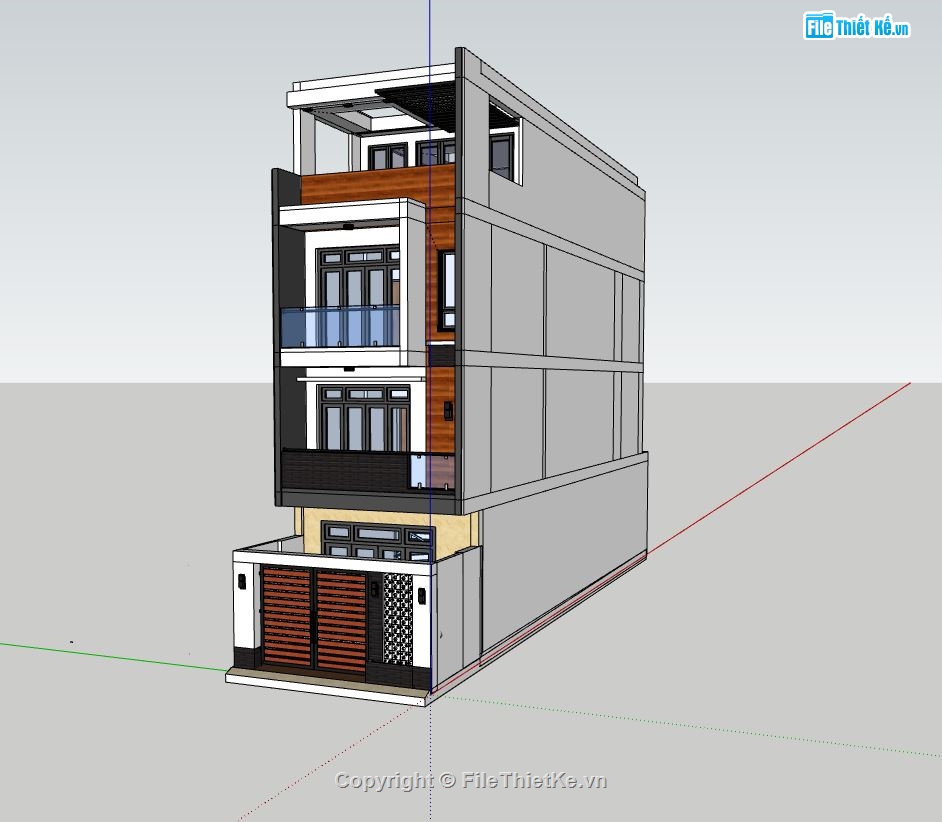 nhà 4 tầng,kiến trúc nhà phố,phối cảnh nhà phố 4 tầng,nhà phố 4 tầng su