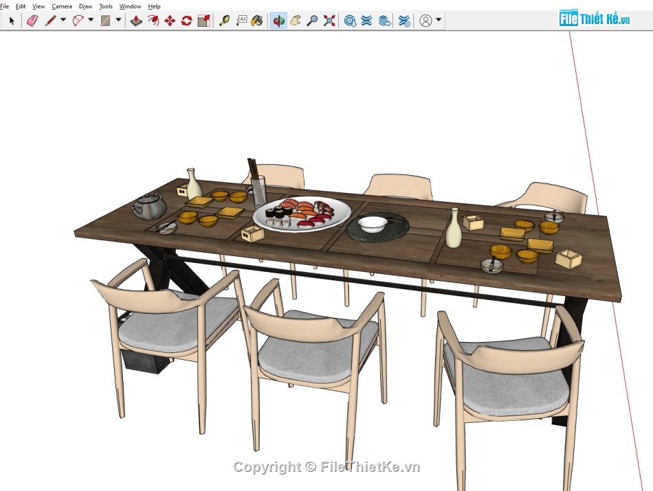 file sketchup bàn ghế,sketchup bàn ghế,sketchup bàn ăn,bàn ghế phòng ăn