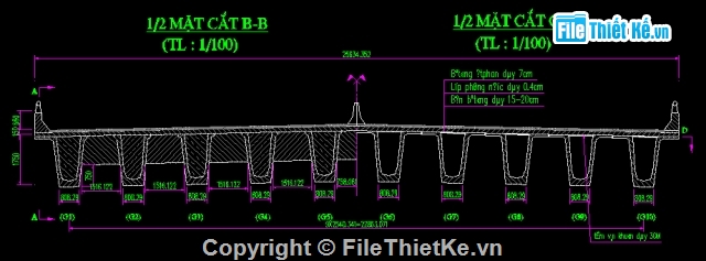 bản vẽ super T,cầu dầm giản đơn,super-T,đồ án,thiết kế,bản vẽ