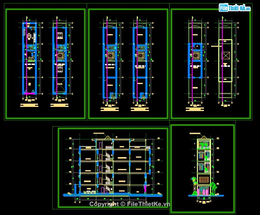 kiến trúc 5 tầng,nhà phố 5 tầng,Nhà ống 5 tầng,Bản vẽ nhà ống 4m mặt tiền,kiến trúc nhà hiện đại,Mẫu nhà ống hiện đại