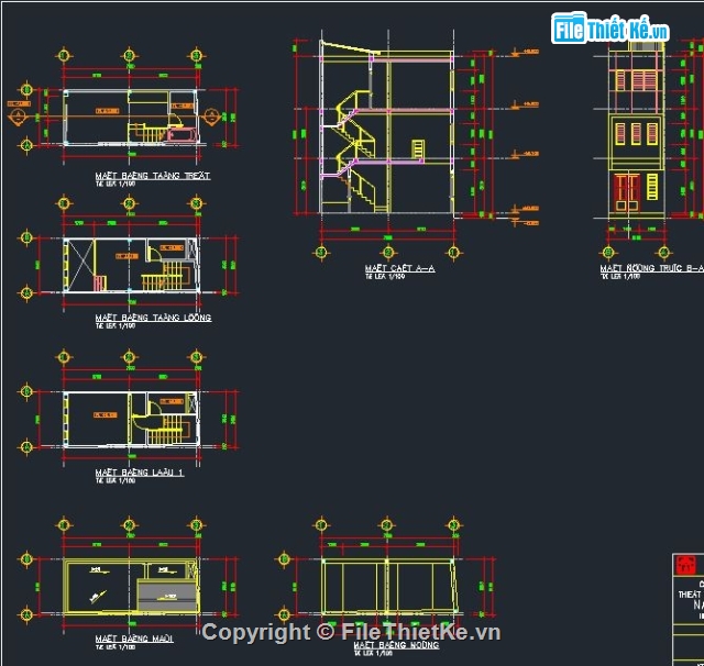 bản vẽ nhà 2 tầng,nhà kích thước 8 x 10m,nhà mái thái 2 tầng