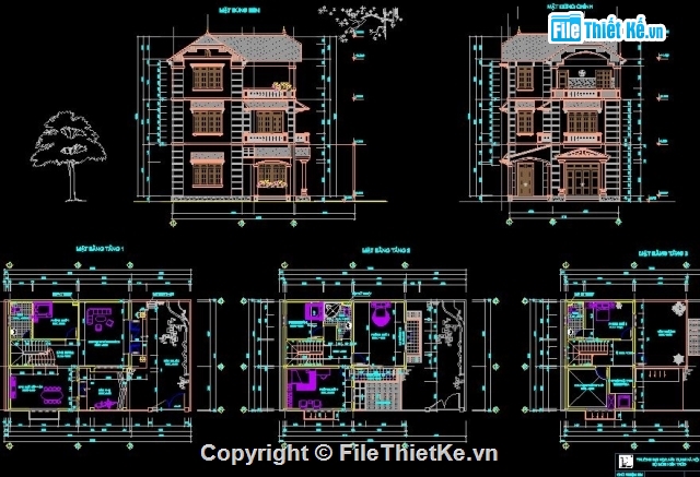 mẫu nhà 3 tầng,nhà kích thước 8 x 15m,nhà mái thái,nhà 3 tầng đẹp