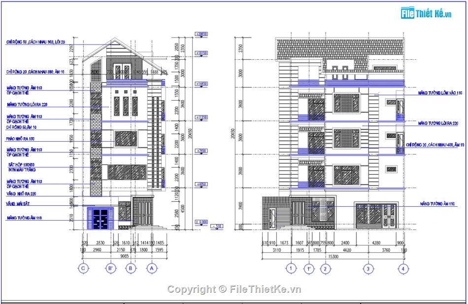 Mái thái 5 tầng,Thiết kế lô góc 5 tầng,Thiết kế căn góc 5 tầng,file cad nhà phố 5 tầng,mẫu nhà phố 5 tầng