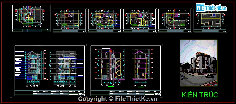 Mái thái 5 tầng,Thiết kế lô góc 5 tầng,Thiết kế căn góc 5 tầng,file cad nhà phố 5 tầng,mẫu nhà phố 5 tầng