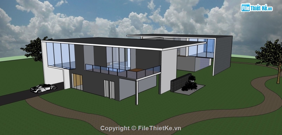 file su biệt thự,sketchup biệt thự,model su biệt thự
