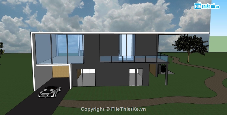 file su biệt thự,sketchup biệt thự,model su biệt thự