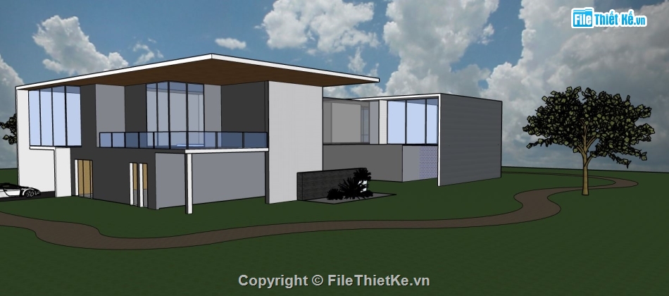 file su biệt thự,sketchup biệt thự,model su biệt thự