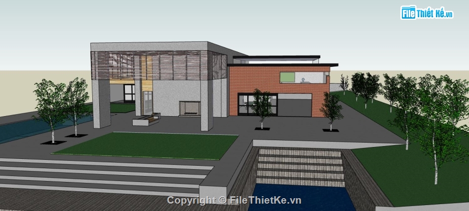 file su biệt thự,sketchup biệt thự,model su biệt thự