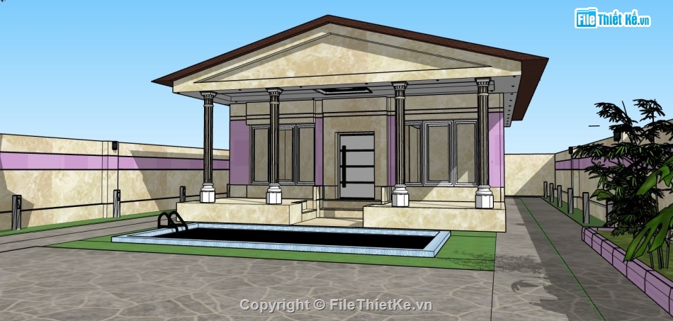 file su biệt thự,model su biệt thự,sketchup biệt thự