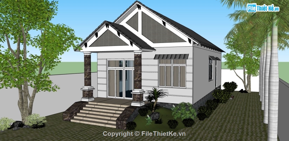 file sketchup biệt thự,model su biệt thự,sketchup biệt thự