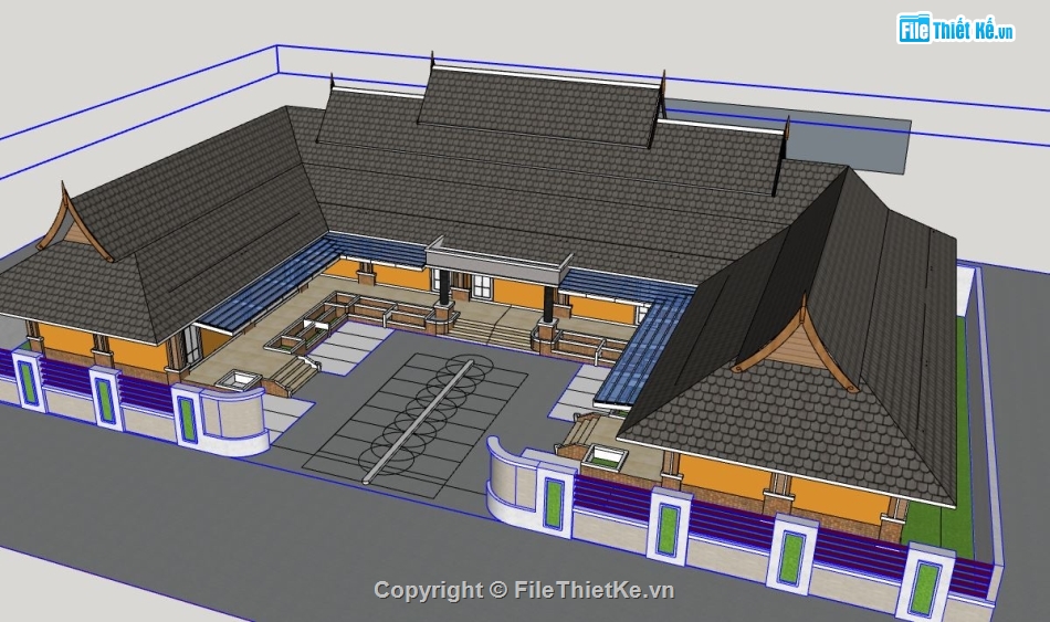 file su biệt thự,model su biệt thự,model su biệt thự 1 tầng