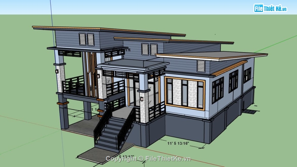 file su biệt thự,biệt thự sketchup,model su biệt thự