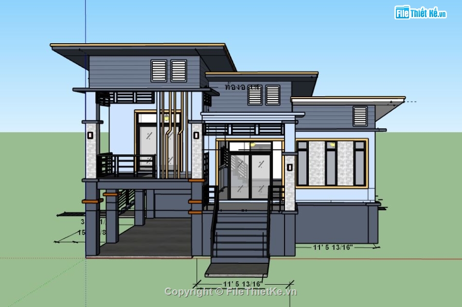 file su biệt thự,biệt thự sketchup,model su biệt thự