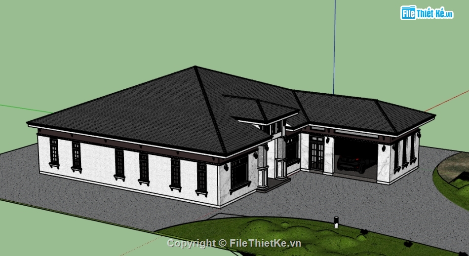 biệt thự 1 tầng file su,file su biệt thự 1 tầng,model sketchup biệt thự 1 tầng,file sketchup biệt thự 1 tầng,biệt thự 1 tầng sketchup