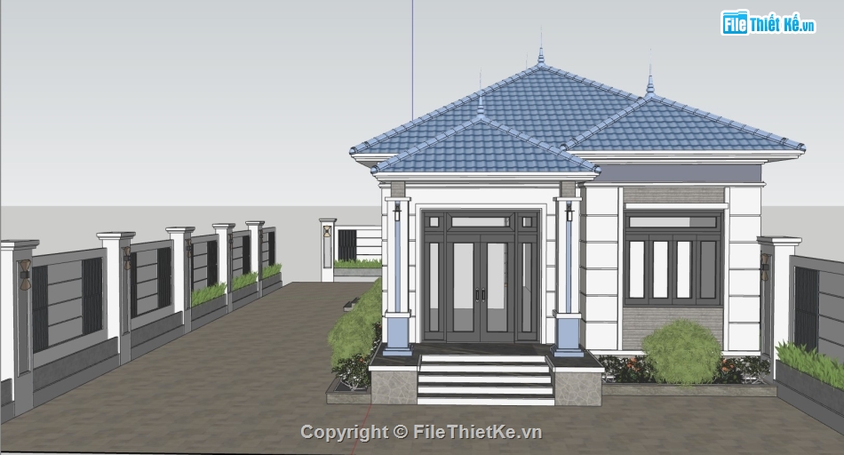 biệt thự  1 tầng,su biệt thự 1 tầng,model su biệt thự