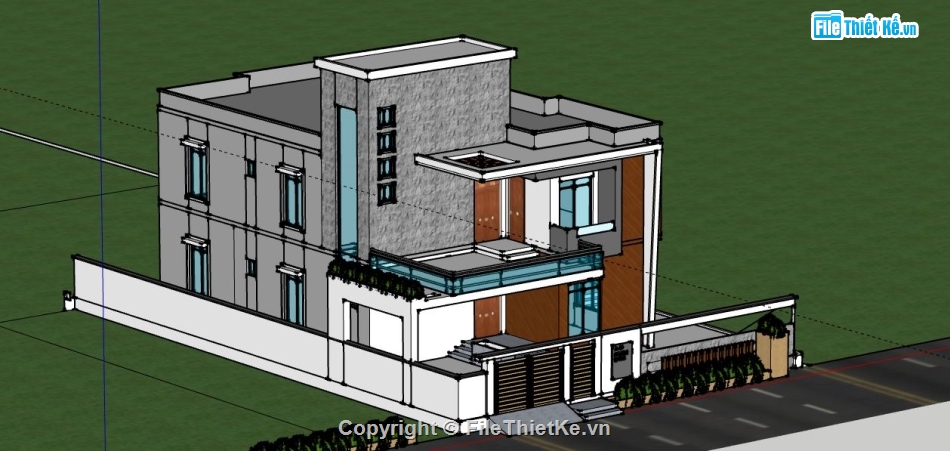 file su biệt thự,model su biệt thự,sketchup biệt thự