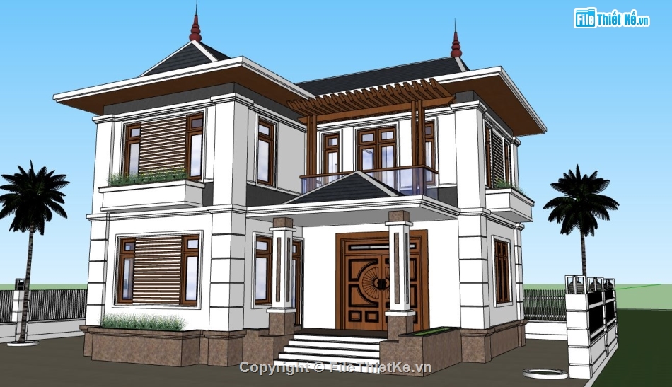 biệt thự 2 tầng,mẫu biệt thự,file su biệt thự