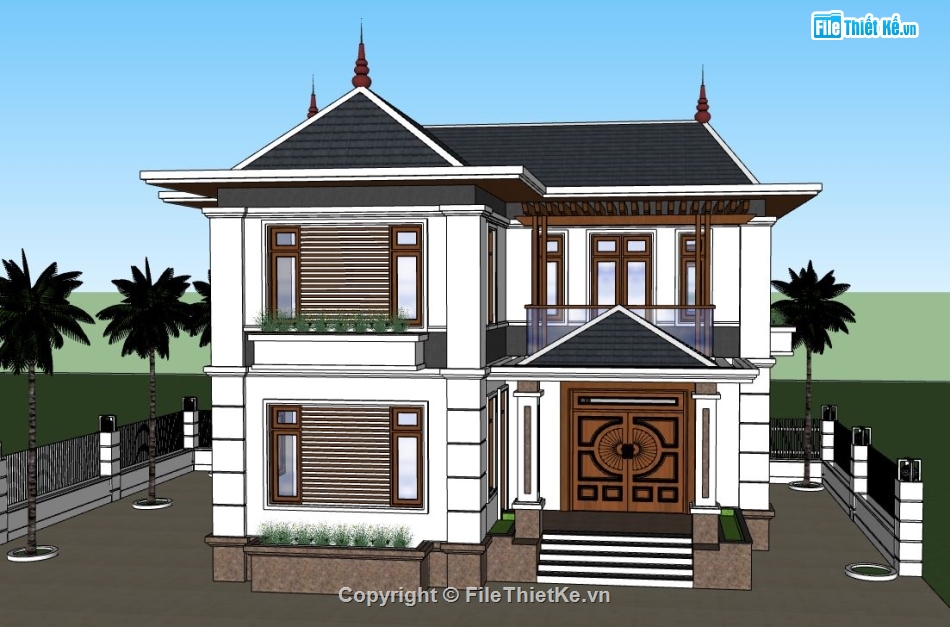 biệt thự 2 tầng,mẫu biệt thự,file su biệt thự