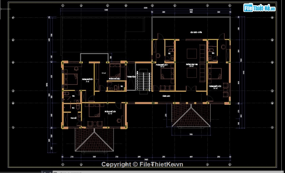 biệt thự 2 tầng,file cad biệt thự 2 tầng,mẫu biệt thự 2 tầng