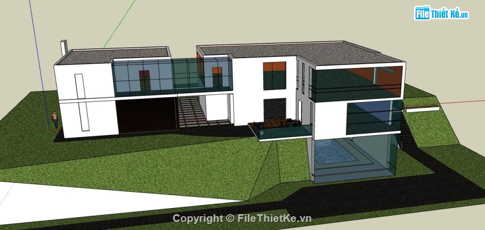 file su biệt thự,sketchup biệt thự,model su biệt thự