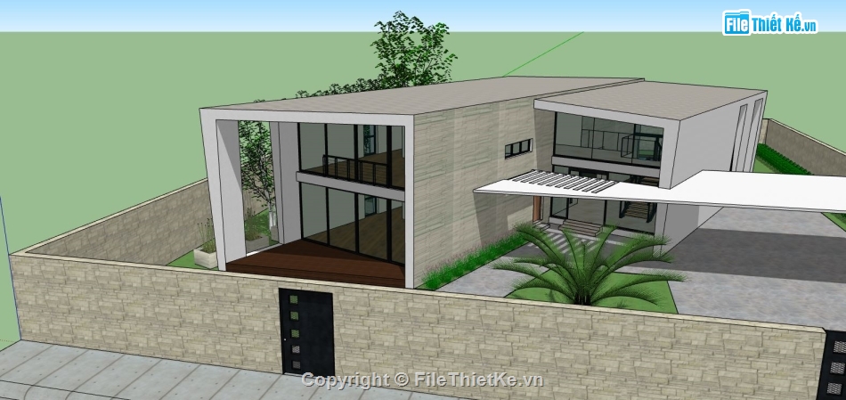 sketchup biệt thự,model su biệt thự,file su biệt thự