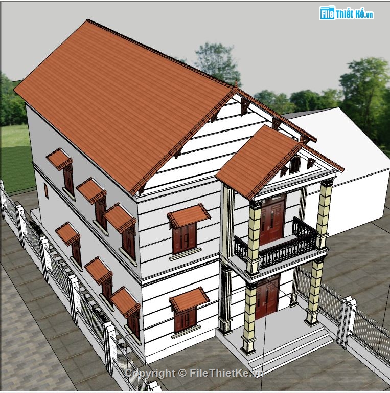 file su biệt thự,model su biệt thự,sketchup biệt thự