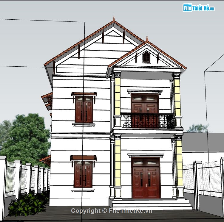 file su biệt thự,model su biệt thự,sketchup biệt thự