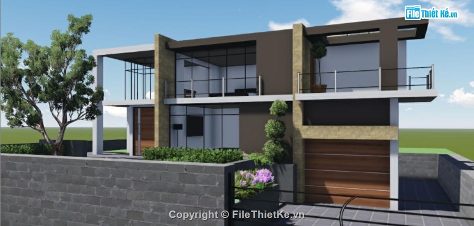 file su biệt thự,sketchup biệt thự,model su biệt thự