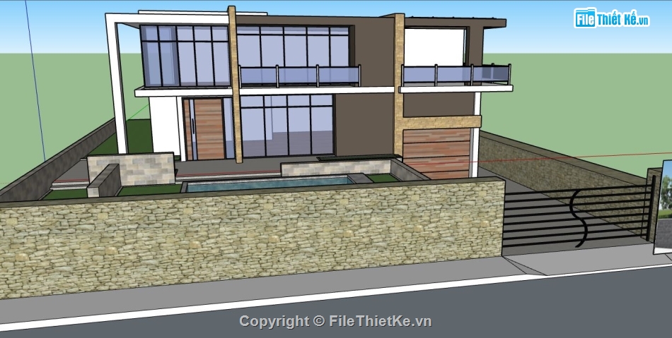 file su biệt thự,sketchup biệt thự,model su biệt thự