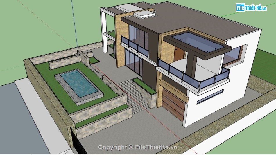 file su biệt thự,sketchup biệt thự,model su biệt thự