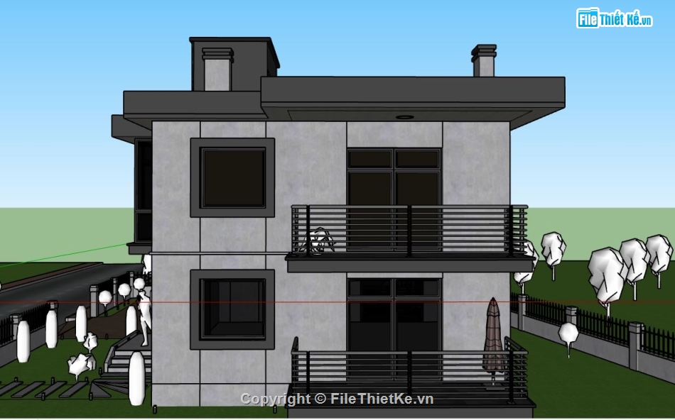 file su biệt thự,sketchup biệt thự,model su biệt thự