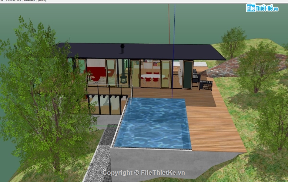 file su biệt thự,model su biệt thự,sketchup biệt thự