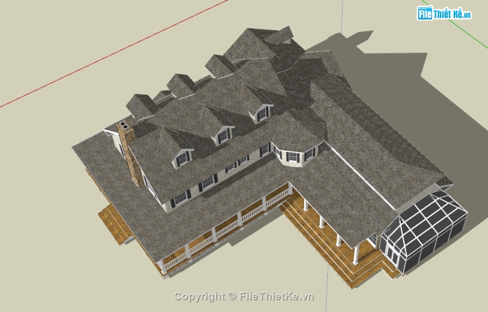 biệt thự 2 tầng dựng model su,file 3d su bao cảnh nhà biệt thự,file sketchup dựng mẫu biệt thự