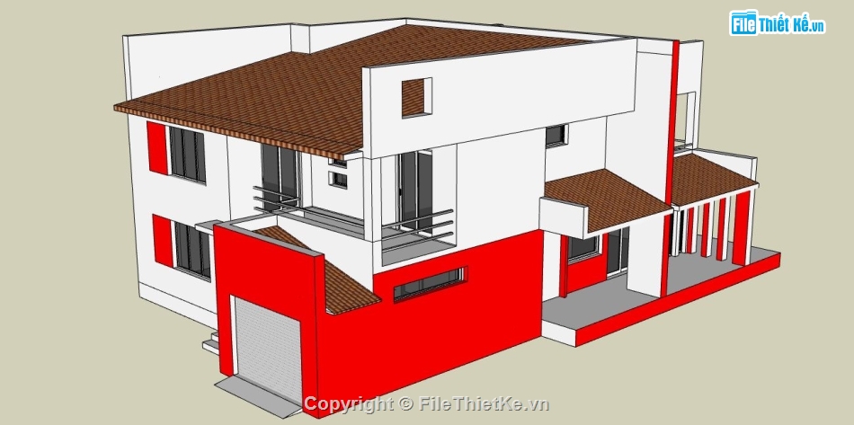 file su biệt thự,model su biệt thự,sketchup biệt thự